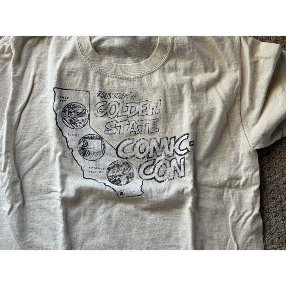 2019 Comic Con Kids M Golden State 1970’s Retro T-Shirt SDCC 50th Anniversary